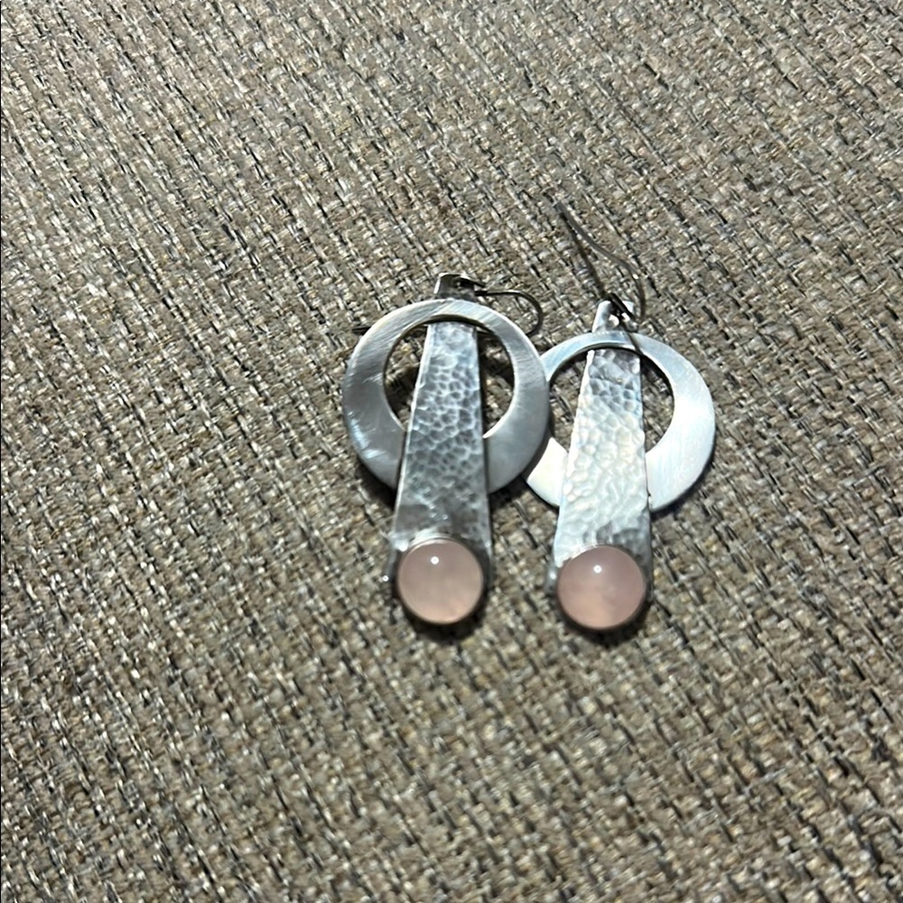 925  Pink Quartz  Earrings